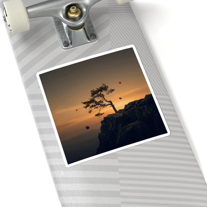 Ma Pine Tree Sticker - Dark Japandi Moody Minimal Art Print