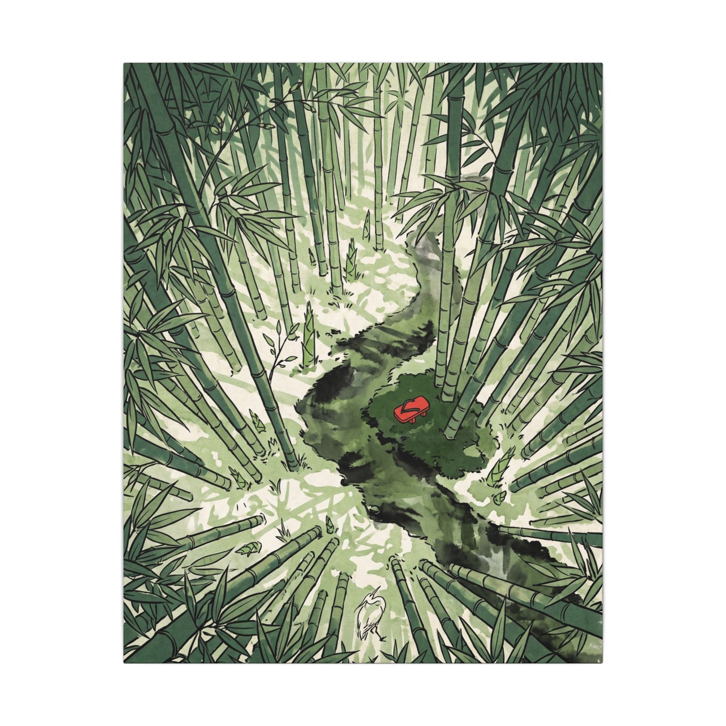 Peaceful Bamboo Grove Canvas Art - Ukiyo E Inspired Zen