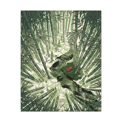 Peaceful Bamboo Grove Canvas Art - Ukiyo E Inspired Zen