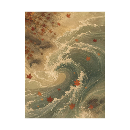 Candlelight Ocean Wave Wall Art Print - Japandi Kanso