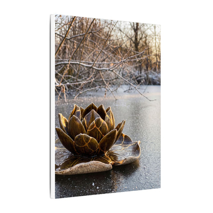 Lotus Flower Gold Repair Canvas Art | Beautiful Kintsugi Art