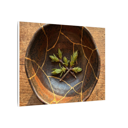 Ceramic Bowl Gold Repair Canvas Art | Resilient Kintsugi Art