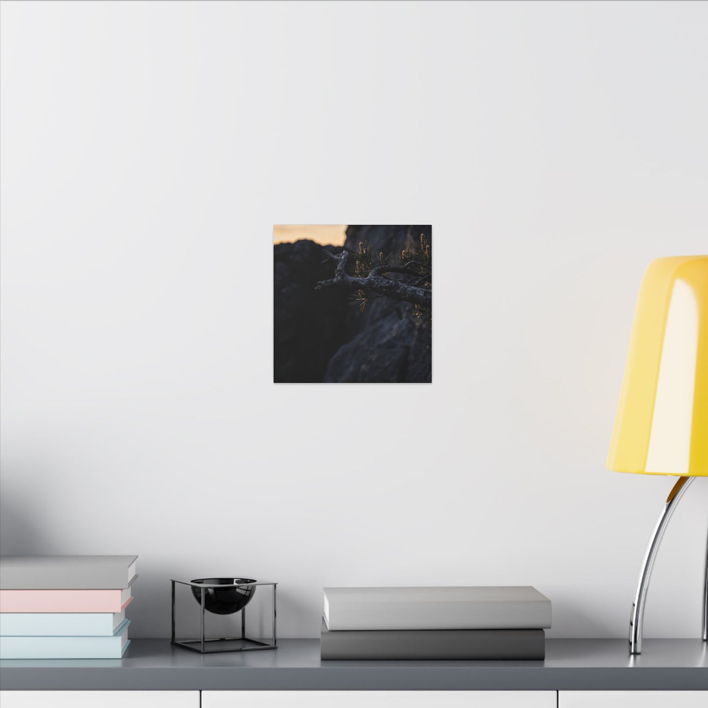 Pine Tree Moody Minimal Canvas Art | Sophisticated Dark Japandi Art