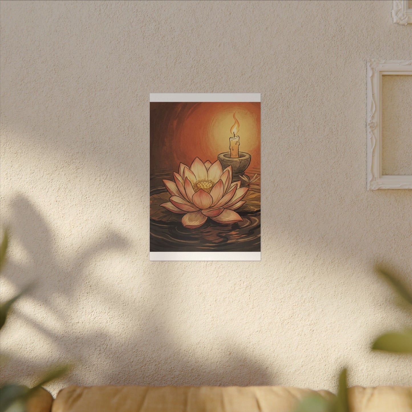 Lotus Flower Summer Canvas Art | Zen Contemplative Design