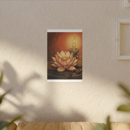 Lotus Flower Summer Canvas Art | Zen Contemplative Design