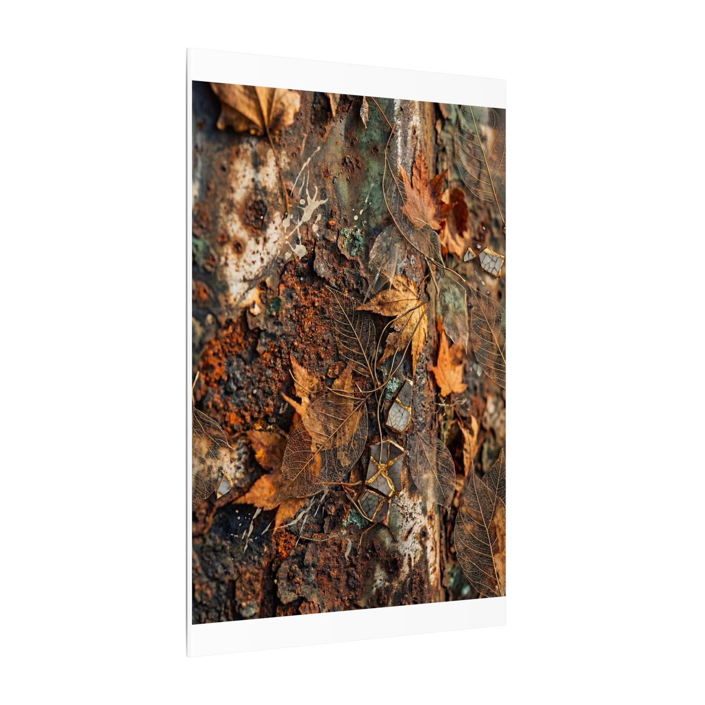 Rust Patina Canvas Art | Autumn Japandi Texture Art