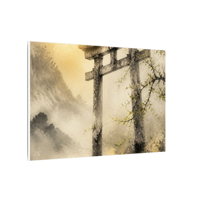 Spring Torii Gate Sumi E Canvas Art | Tranquil Decor