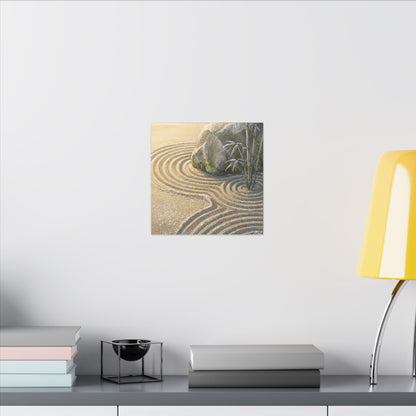 Rock Garden Winter Canvas Art | Zen Peaceful Design