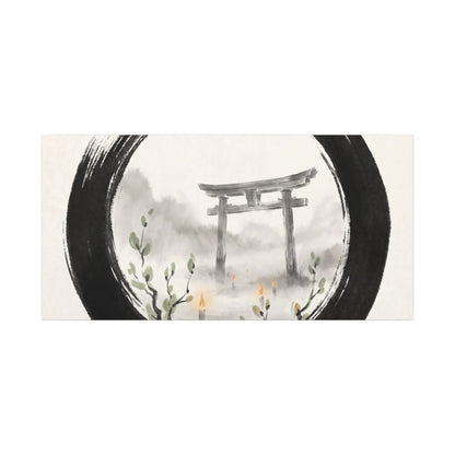 Spring Torii Gate Enso Canvas Art | Tranquil Decor