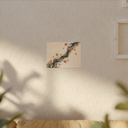 Ink Brushstroke Autumn Canvas Art | Zen Calm Design