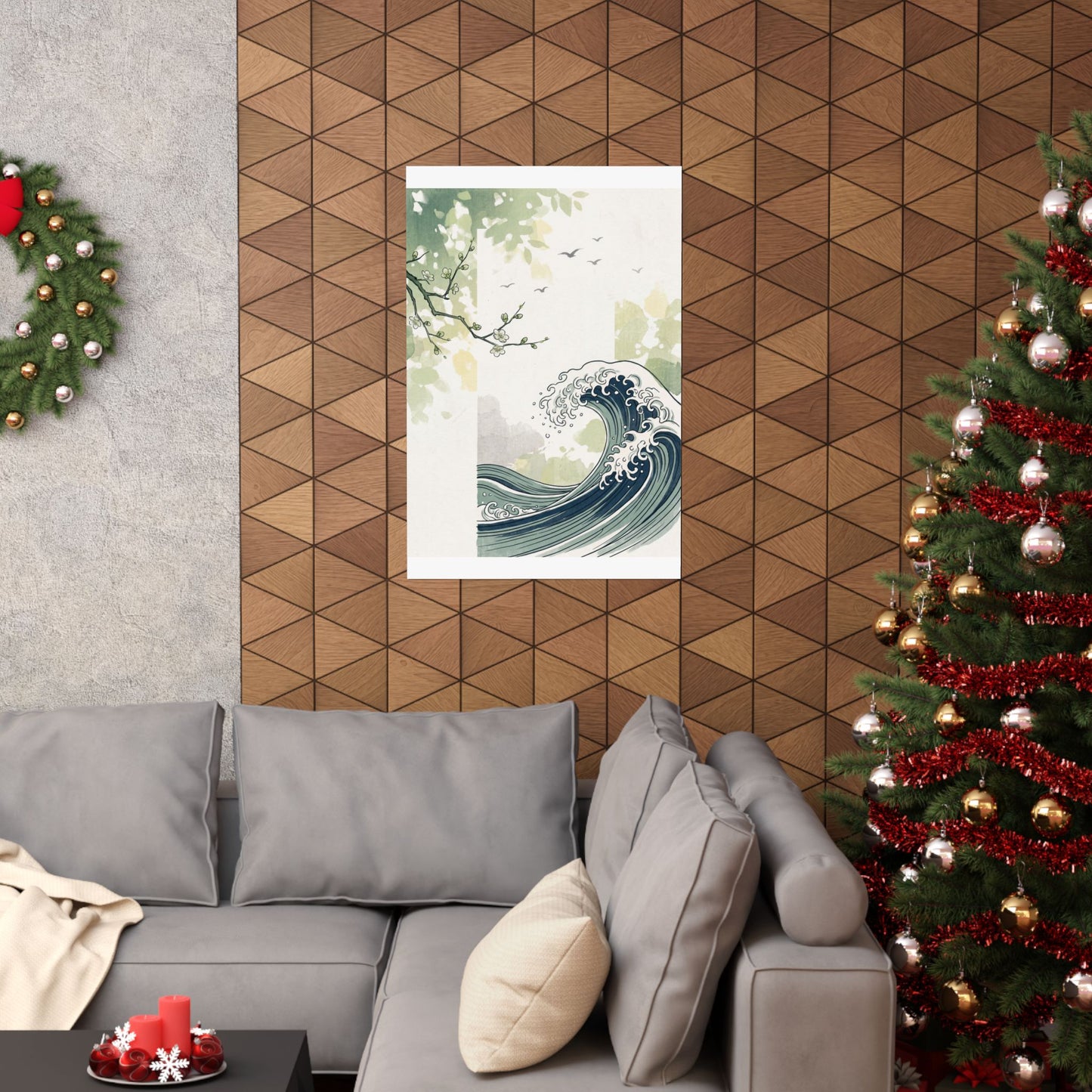 Ma Ocean Wave Wall Art Print - Zen Ukiyo E Inspired