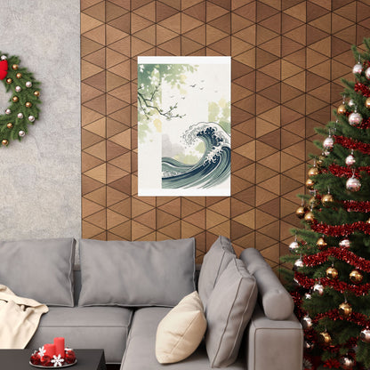 Ma Ocean Wave Wall Art Print - Zen Ukiyo E Inspired