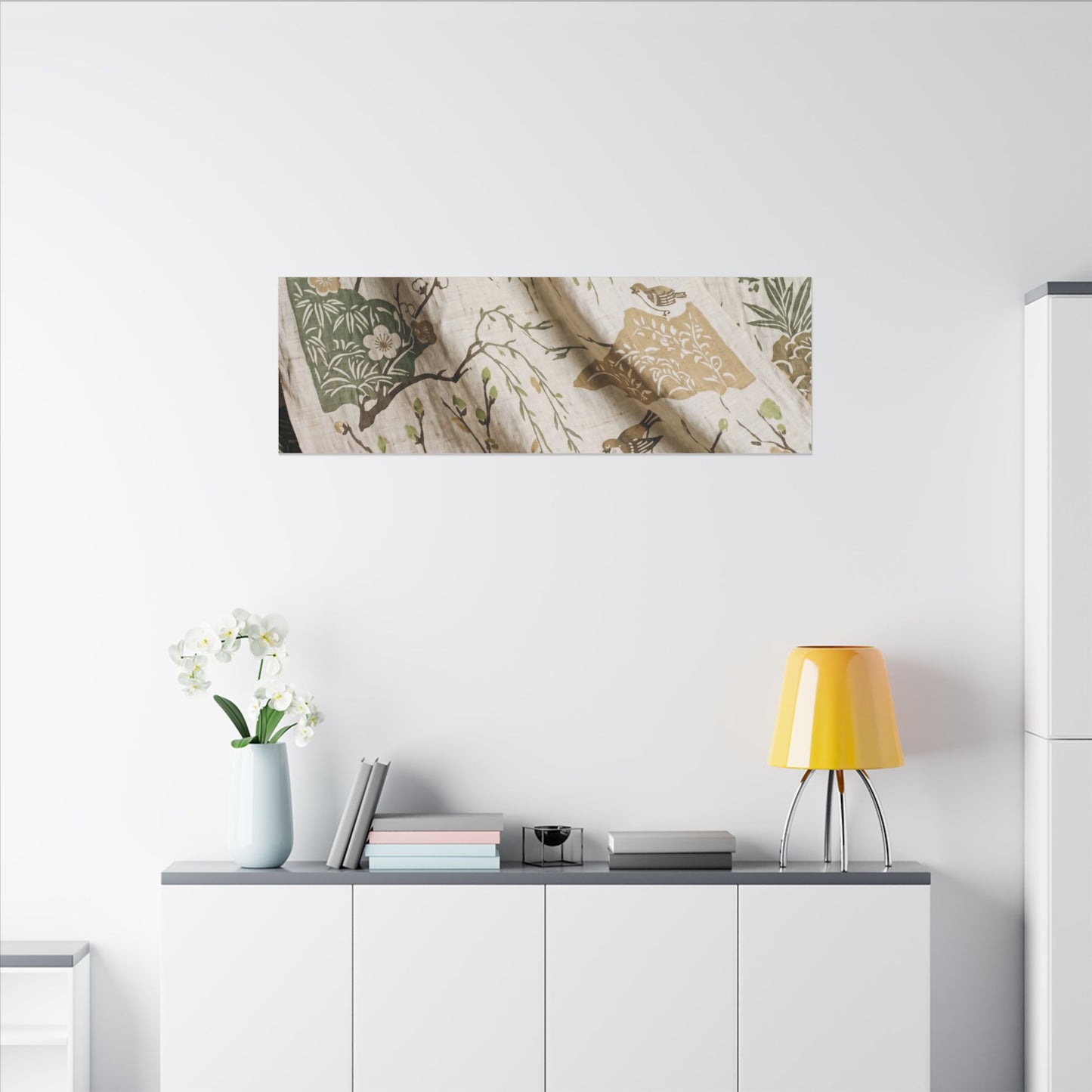 Silk Drape Canvas Art | Spring Japandi Japanese Pattern Art