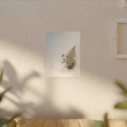 Winter Moss Close Up Herbarium Canvas Art | Enchanting Decor