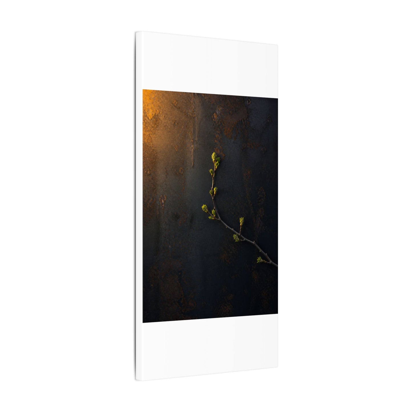 Dark Japandi Rust Patina in Golden Hour | Moody Minimal Canvas Art