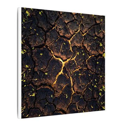 Cracked Earth Moody Minimal Canvas Art | Sophisticated Dark Japandi Art