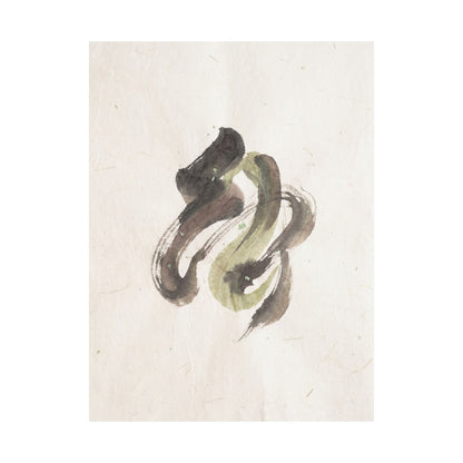 Cozy Ink Brushstroke Wall Art Print - Japanese Pattern Japandi