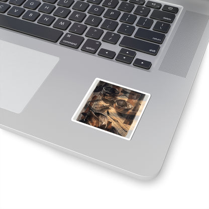 Tea Ceremony Charcoal Ink Sticker | Sophisticated Dark Japandi Art