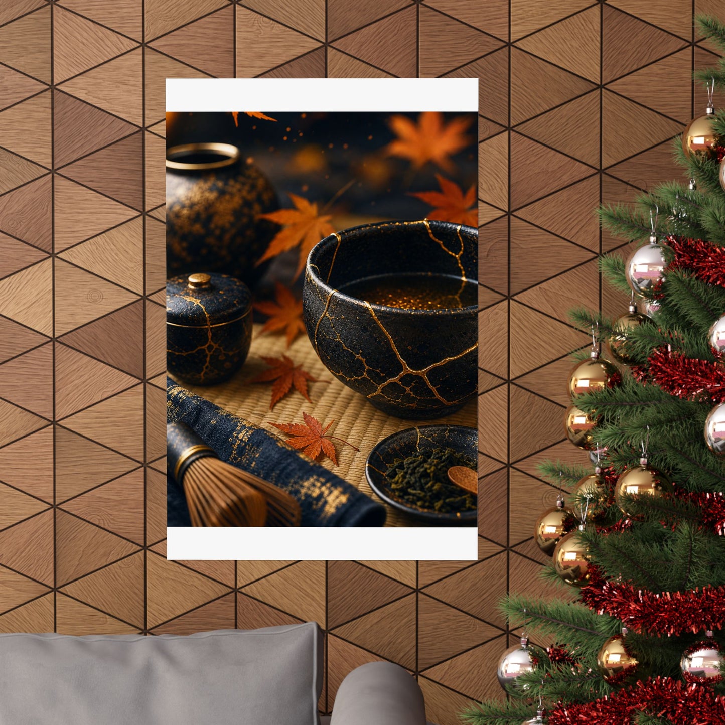 Tea Ceremony Gold Repair Wall Art Print | Healing Kintsugi Art