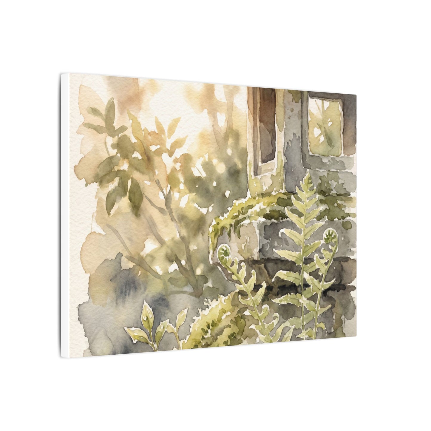 Earthy Stone Lantern Canvas Art - Watercolor Japandi