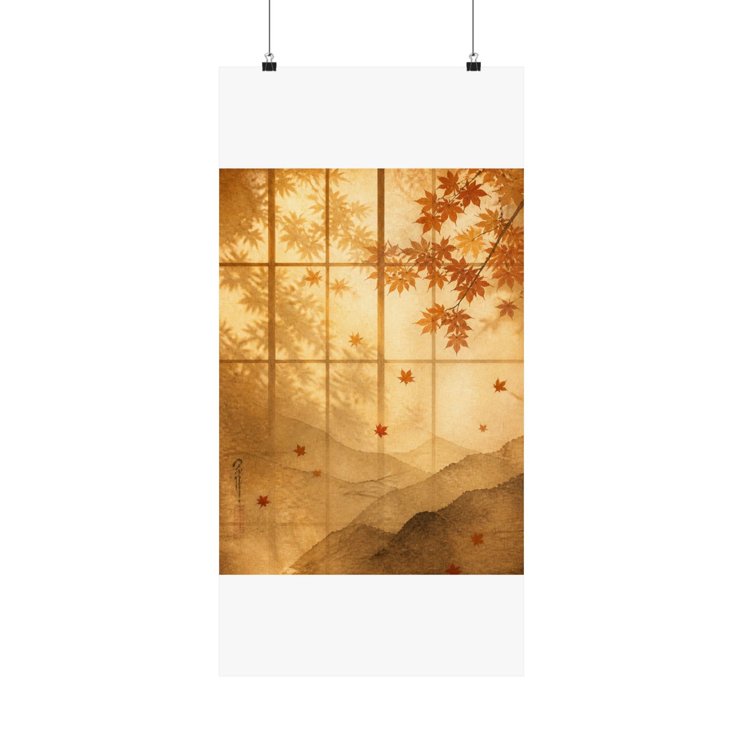 Shoji Screen Wall Art Print | Autumn Japandi Texture Art