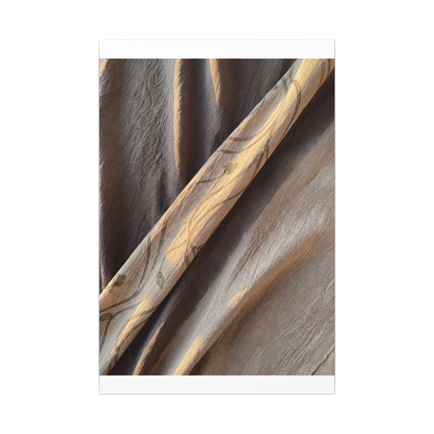 Warm Silk Drape Canvas Art - Japanese Pattern Japandi