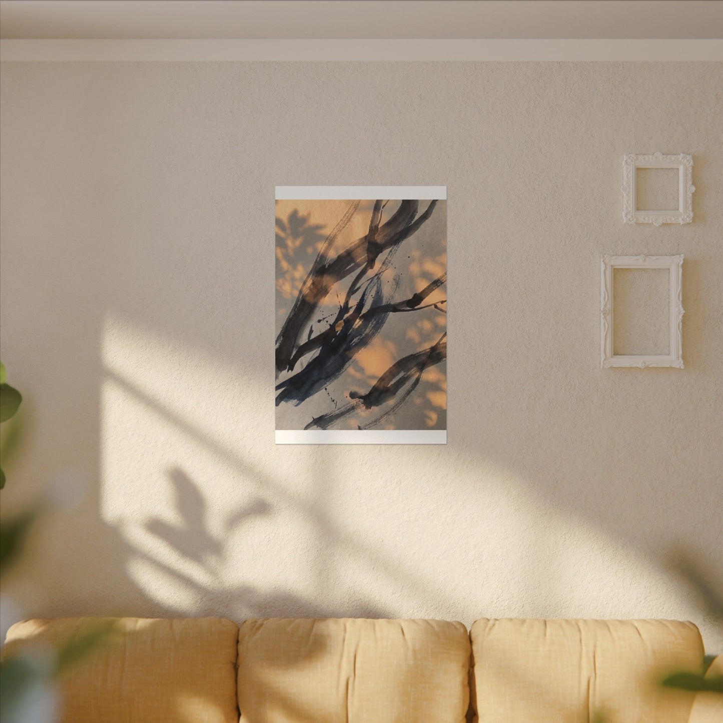 Datsuzoku Ink Brushstroke Canvas Art - Dark Japandi Shadow Zen