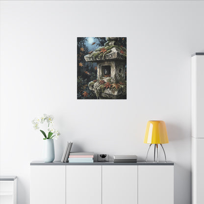Shibui Stone Lantern Canvas Art - Japandi Minimal Line