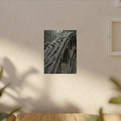 Overcast Wooden Bridge Canvas Art - Japandi Kanso