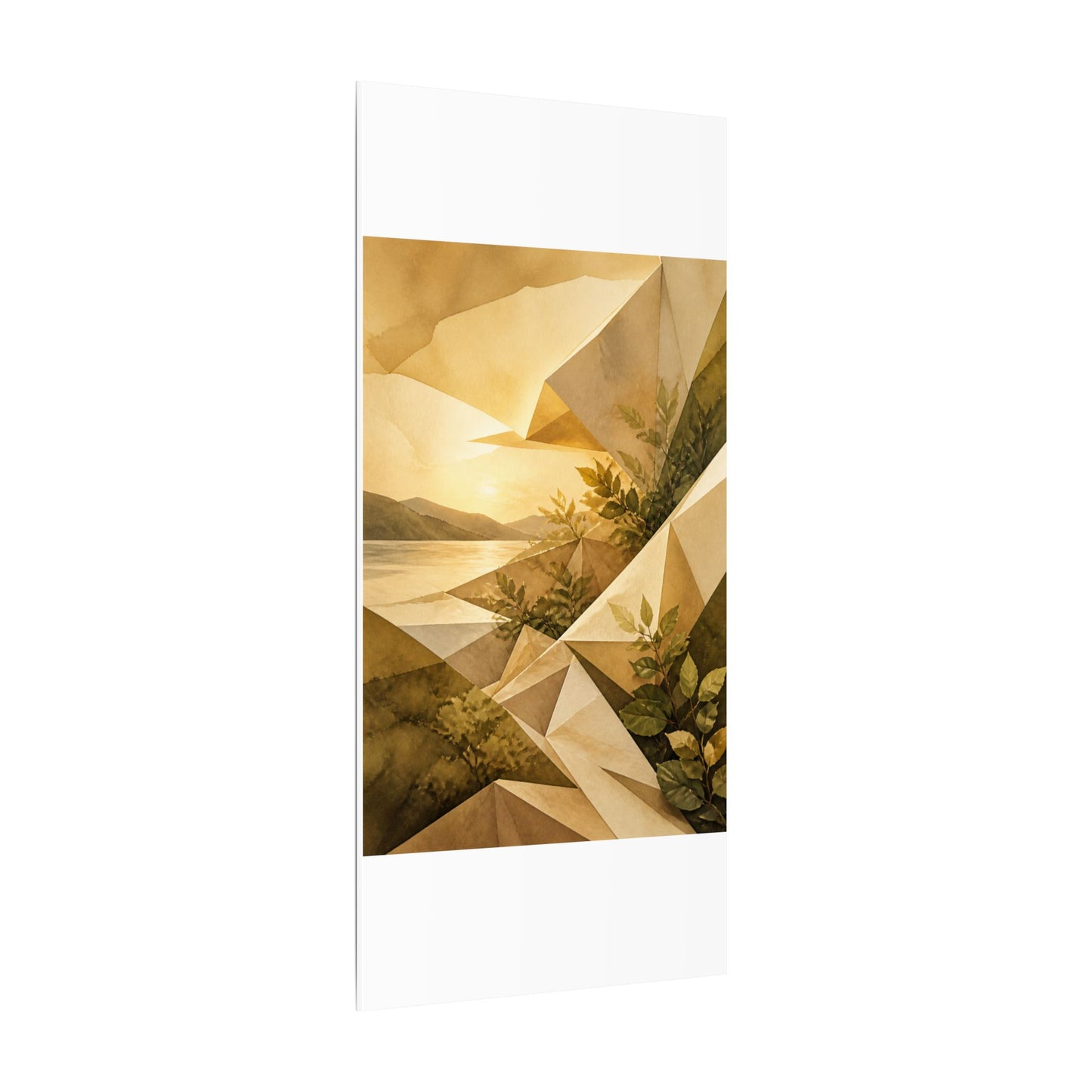 Golden Hour Paper Fold Canvas Art - Japandi Ma