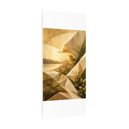 Golden Hour Paper Fold Canvas Art - Japandi Ma