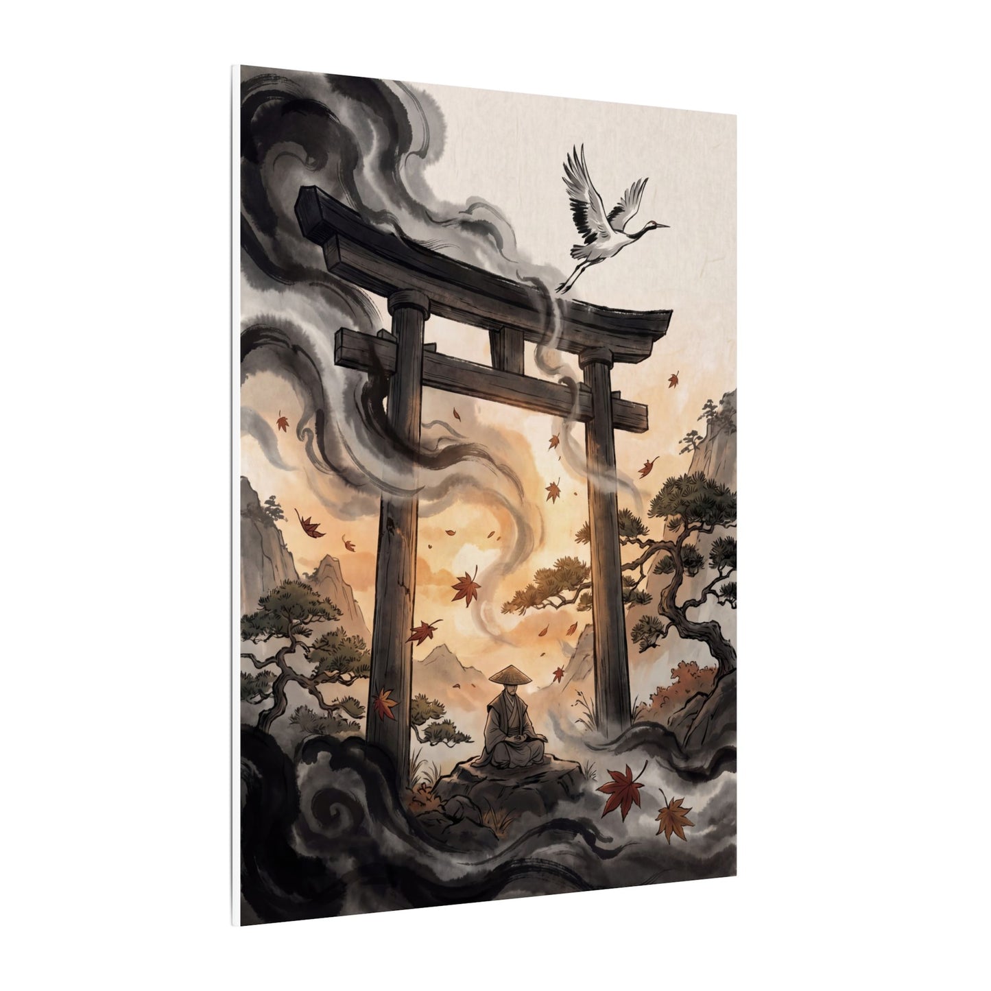 Torii Gate Ukiyo E Inspired Canvas Art | Serene Zen Art
