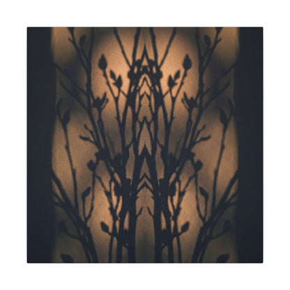 Dark Japandi Shadow Play in Golden Hour | Shadow Zen Canvas Art