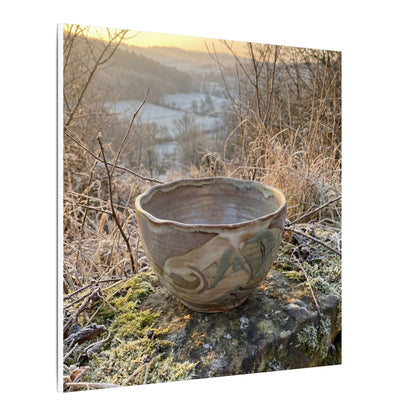 Golden Hour Ceramic Bowl Canvas Art - Japandi Shibui