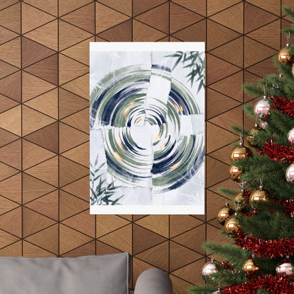 Serene Water Ripple Wall Art Print - Sumi E Zen