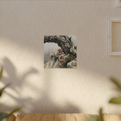 Pine Tree Autumn Canvas Art | Japandi Earthy Design