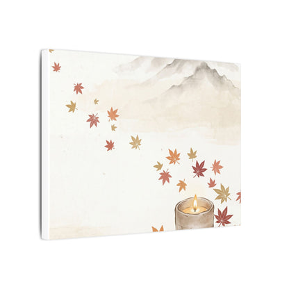 Earthy Mountain Mist Canvas Art - Japanese Pattern Japandi