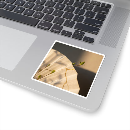 Paper Fold Sticker | Spring Kintsugi Gold Vein Art