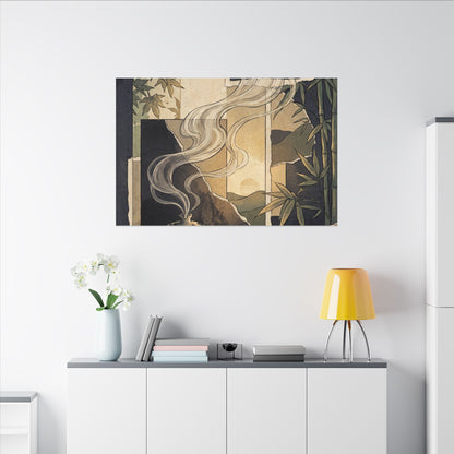 Tranquil Incense Smoke Canvas Art - Ukiyo E Inspired Zen