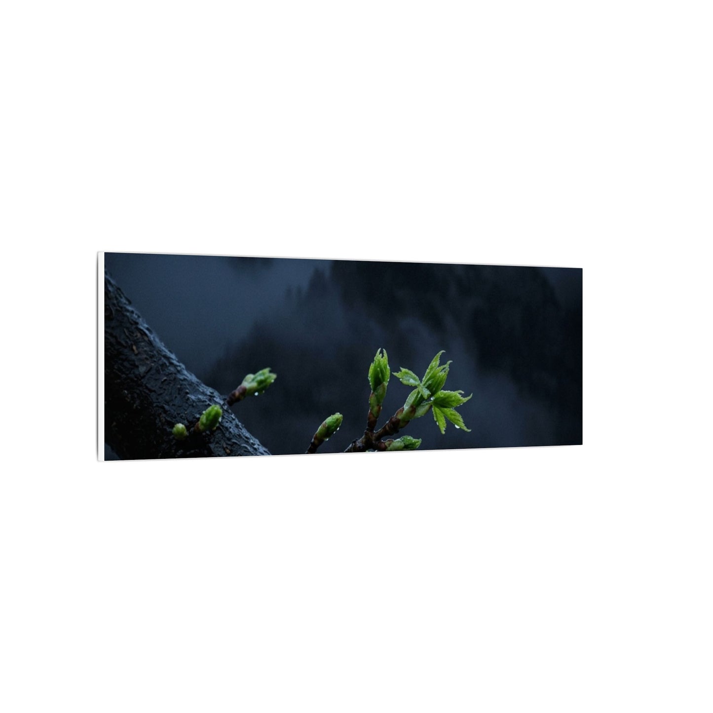 Moonlight Mountain Mist Canvas Art - Dark Japandi Kanso