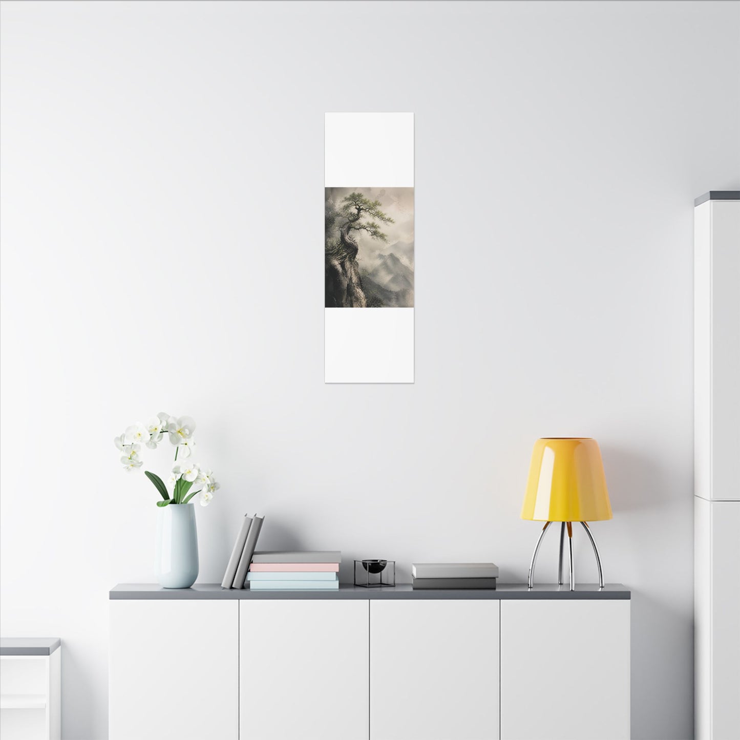 Spring Pine Tree Watercolor Canvas Art | Warm Decor