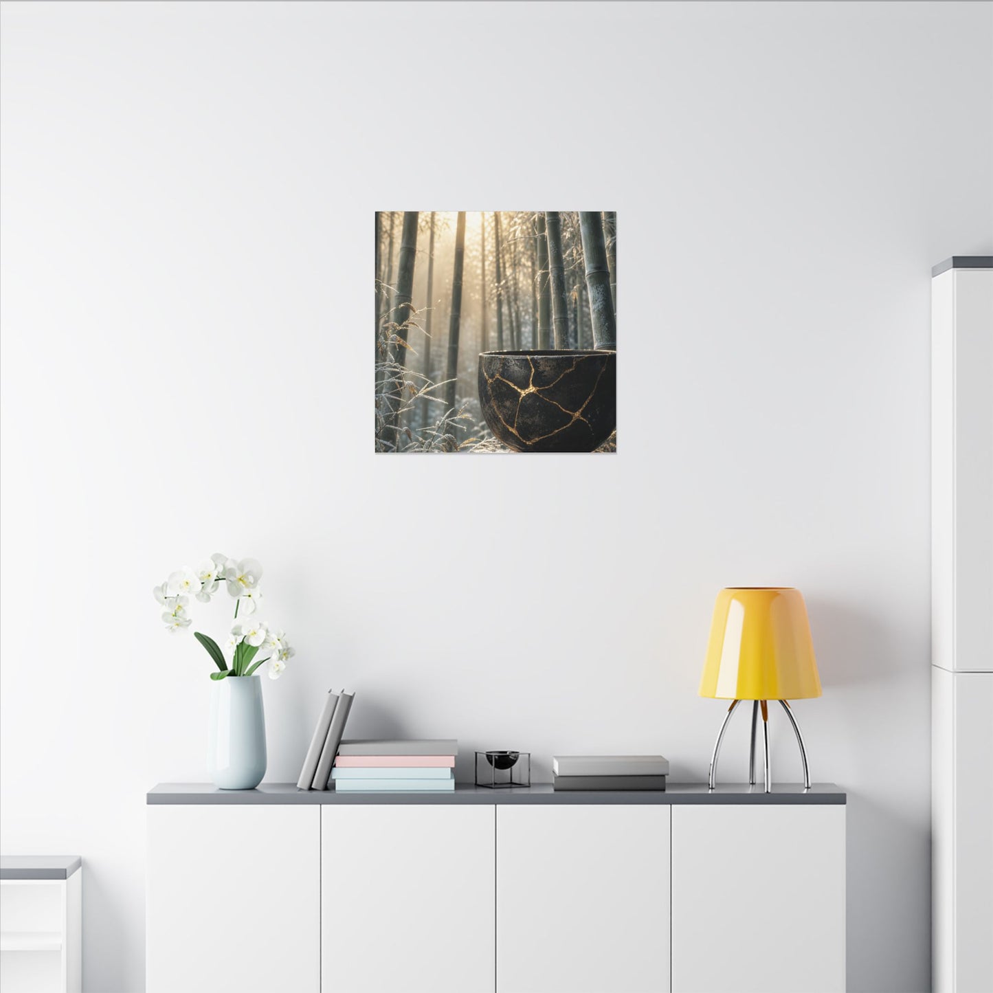 Fukinsei Bamboo Grove Canvas Art - Kintsugi Gold Repair