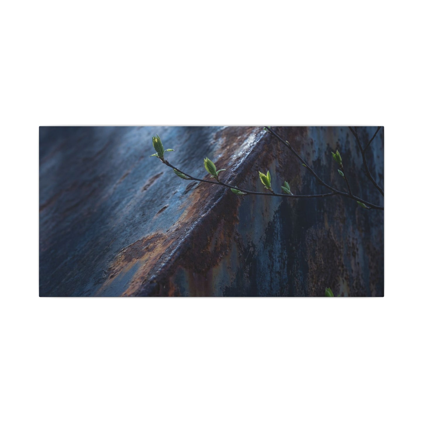 Rust Patina Canvas Art | Spring Dark Japandi Shadow Zen Art