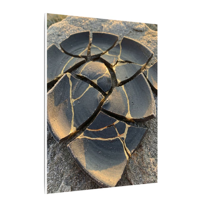 Broken Pottery Winter Canvas Art | Kintsugi Resilient Design