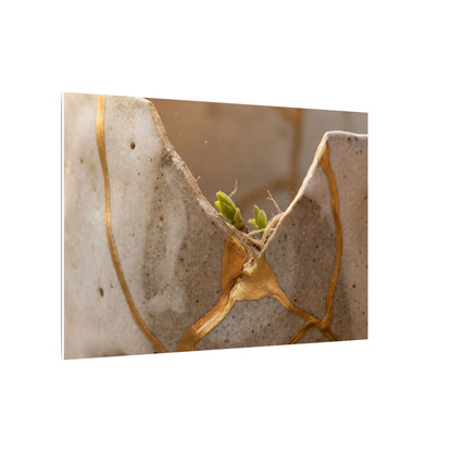 Golden Hour Broken Pottery Canvas Art - Japandi Kanso