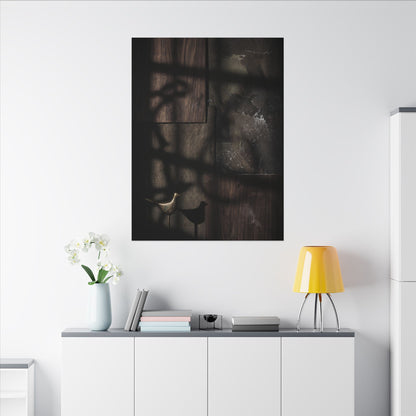 Dark Japandi Shadow Play in Candlelight | Dark Texture Canvas Art