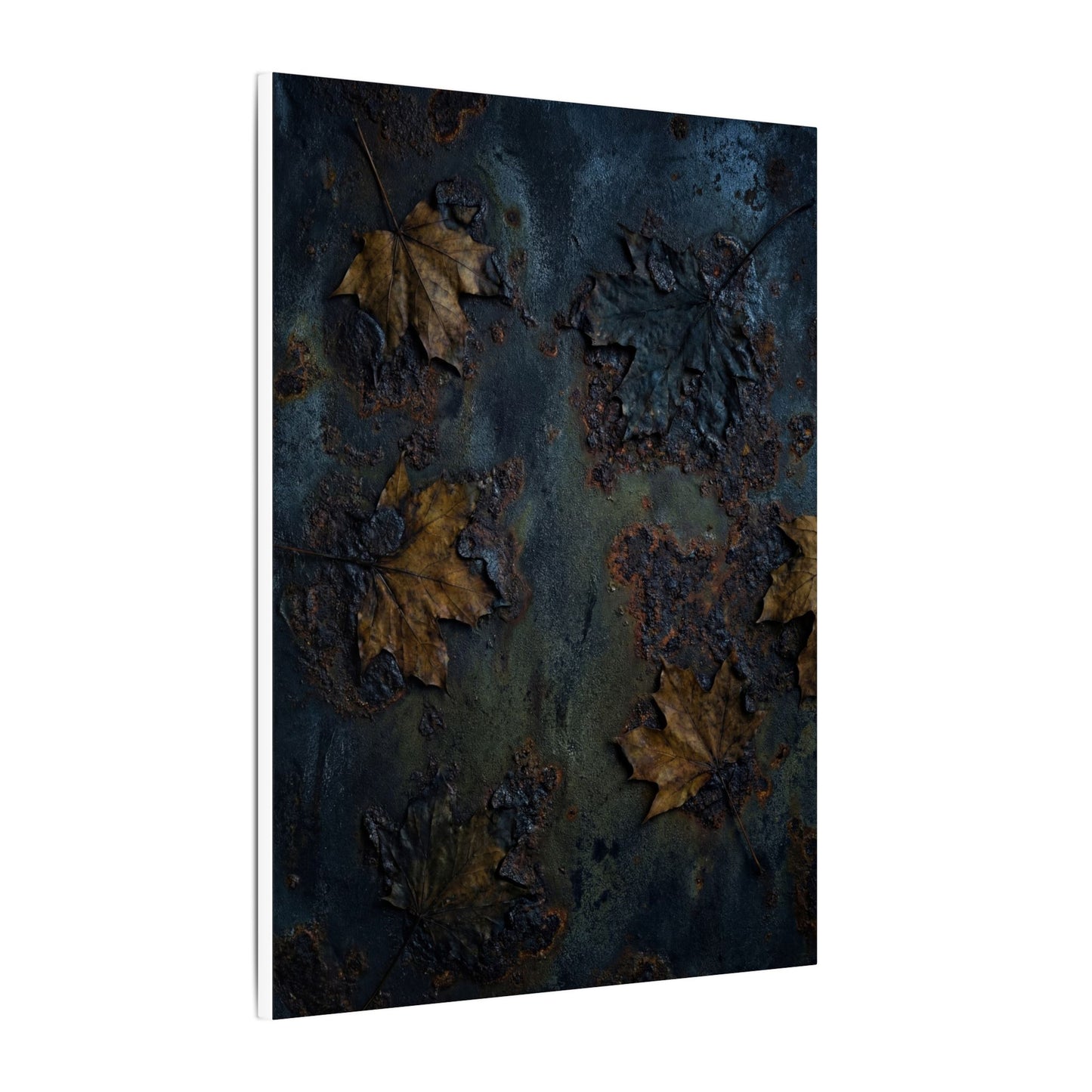 Shibui Rust Patina Canvas Art - Dark Japandi Charcoal Ink