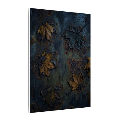 Shibui Rust Patina Canvas Art - Dark Japandi Charcoal Ink