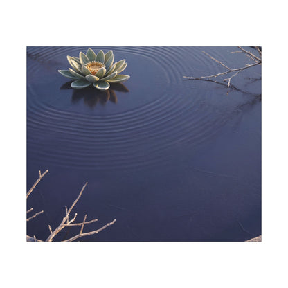 Lotus Flower Canvas Art | Winter Zen Karesansui Art