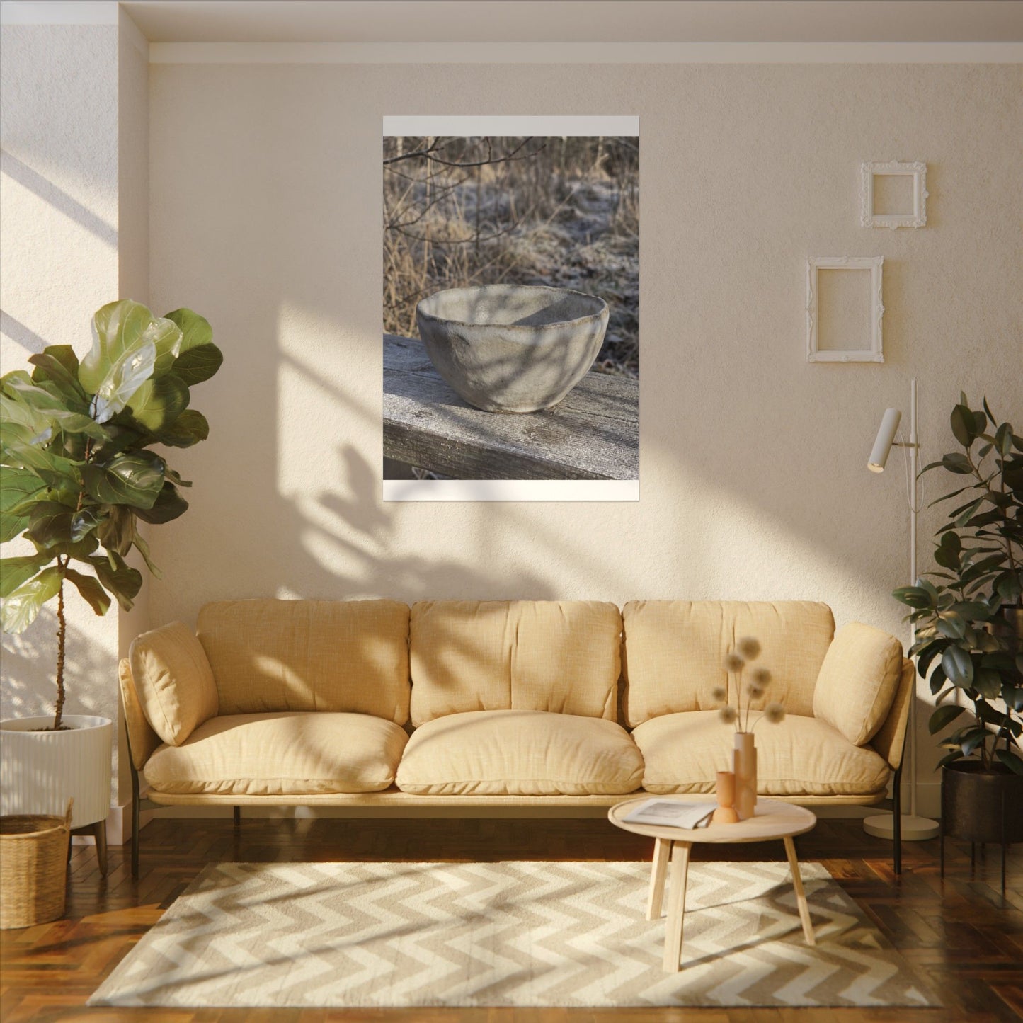 Dappled Ceramic Bowl Canvas Art - Japandi Fukinsei